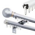 Heavy Duty Curtain Tracks - Wall Mount Curtain Rail System, RV and Sliding Curtain Track Rods Set (Color : B-Double, Size : 6m(4 * 1.5m))