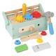 Colcolo Wooden Tool Bench Toy, Wooden Construction Toy, Wooden Tool Toys with Tool Box,