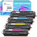 Clywenss 203X Toner Cartridges Replacement for HP 203X 203A CF540X for Color Laserjet Pro MFP M281fdw M254dw M281fdn M281cdw M280nw M254nw M254dn M281 M254 Printer, 4-Pack (Black Cyan Yellow Magenta)