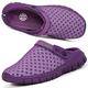 Hsyooes Mens Womens Mules & Clogs Garden Shoes Summer Breathable Mesh Slippers Non-Slip Outdoor Beach Sandals Unisex, Purple, 10 Women/7.5 Men