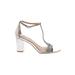 INC International Concepts Heels: Silver Shoes - Women's Size 9 1/2 - Open Toe