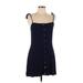Topshop Casual Dress - A-Line: Blue Print Dresses - Women's Size 10