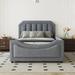 Red Barrel Studio® Nodirbek Platform Storage Bed Upholstered/Linen in Brown/Gray | 42.9 H x 44.1 W x 79.5 D in | Wayfair