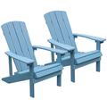 Rosecliff Heights Blue Outdoor Lounger Patio Adirondack Chairs Set: 2 For Pool Garden Plastic/Resin | 36.6 H x 29.5 W x 29.5 D in | Wayfair