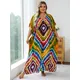 Robe bohème multicolore à col en V pour femmes caftan adt grande taille manches chauve-souris