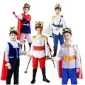 Costume de cosplay de prince pour enfants costume d'Halloween pour garçons veste de couronne de