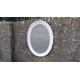 Vintage Unique Painted Shabby Chic Oval Mirror in Farrow and Ball Wimborne White and Gold Highlights