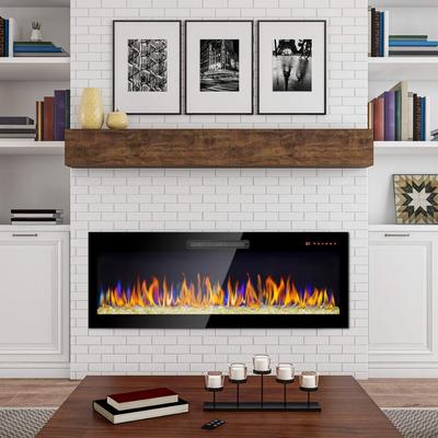 50 inch modern fireplace Antique Black wall fireplace Sheet Metal remote remote