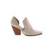 Charles by Charles David Heels: Slip On Stacked Heel Boho Chic Ivory Print Shoes - Women's Size 7 - Almond Toe