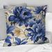 Designart "Regal Cobalt Blue Damask Ii Victorian Pattern III" Floral Printed Throw Pillow