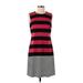 Calvin Klein Casual Dress - A-Line Crew Neck Sleeveless: Red Print Dresses - Women's Size P