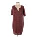 Old Navy Casual Dress - Mini V Neck Short sleeves: Burgundy Marled Dresses - Women's Size Medium