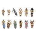 nail rings jewelry 12pcs Alloy Personalized Crystal Crown Rings Fashion Nail Decoration Joint Ring