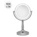 Round LED Makeup Mirror With Lights And Magnification 5&10X/1X AA Battery Operated Swivel Lighted Makeup Mirror