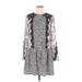 BCBGMAXAZRIA Casual Dress - Mini High Neck Long sleeves: Gray Dresses - Women's Size X-Small