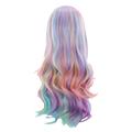 Desertasis wigs human hair glueless wigs human hair pre plucked pre cut wig for women Daily Party Girls Wigs Charming Multi-Color or Long Curly Cosplay Use for Full wig Multicolor One Size