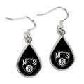 WinCraft Brooklyn Nets Tear Drop Dangle Earrings