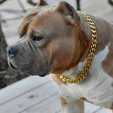 Pet Dog Cat Collar Gold Plated 10mm 16 ~ 24 Miami Cuban Chain Fashion Necklace