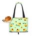 TEQUAN Foldable Dog Purse Carrier Collapsible Green Cartoon Sunflower Prints Pet Travel Tote Bag for Small Cat Puppy Waterproof Dog Soft-Sided Carriers