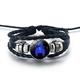 Signs Spirit Bracelet Handmade Woven Spiritual Bracelets for Women 12 Constellations Multilayer Adjustable Bracelet PU Leather Bracelets G9X3