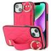 Decase for iPhone 15 Pro with Wrist band Kickstand Case with Metal RIng Slim Shockproof PU Leather Drop Proof Non-Slip Anti-Fingerprint Protective Phone Case Cover Rose