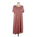 Lularoe Casual Dress - Midi: Burgundy Aztec or Tribal Print Dresses - Women's Size Large