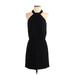 Trina Turk Cocktail Dress - Mini Halter Sleeveless: Black Print Dresses - Women's Size 2