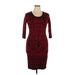 Gabby Skye Casual Dress - Sheath Scoop Neck 3/4 sleeves: Burgundy Dresses - Women's Size X-Large