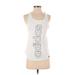 Adidas Active Tank Top: White Graphic Activewear - Women's Size X-Small