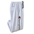Men's Big & Tall Champion® fleece logo pants by Champion in Oatmeal Heather (Size 2XLT)