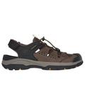 Skechers Men's Relaxed Fit: Tresmen - Menard Sandals | Size 10.0 | Brown/Black | Textile/Synthetic | Vegan