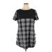 Dolce Bianca Casual Dress - Mini Crew Neck Short sleeves: Gray Color Block Dresses - Women's Size X-Large
