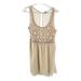 American Eagle Outfitters Dresses | Aeo Crotchet Top Sheer Keyhole Back Short Dress Soft Pink Wedding Dance Party L | Color: Cream/Pink | Size: L