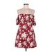 Vanilla Star Casual Dress: Burgundy Floral Motif Dresses - Women's Size Medium