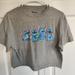 Disney Tops | Lilo And Stitch Disney Gray Crop Shirt Juniors Short Sleeve Size M | Color: Gray | Size: M