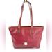 Dooney & Bourke Bags | Dooney Bourke Red Pebbled Leather Medium Shoulder Bag Purse Key Leash | Color: Red | Size: Os