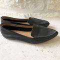 J. Crew Shoes | J. Crew Edie Black Leather Pointed Toe Women's Flat Loafer Shoes 6 | Color: Black | Size: 8