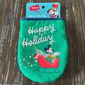 Disney Kitchen | Disney Christmas Holiday Silicone Mini Oven Mitt Green Mickey Mouse Sled New | Color: Green | Size: Mini
