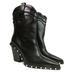 Zara Shoes | Nwt Black Zara Genuine Leather Western Cowgirl Short Boots Women 7.5 Eu 38 | Color: Black | Size: 7.5