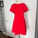 J. Crew Dresses | J. Crew Red Ponte Fit And Flare Stretch Dress Short Sleeves | Color: Red | Size: 14