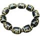 YHDONE Tibetan High Oil Coating Natural Onyx Black And Yellow God Of Wealth Dzi Bead String (With Certificate) For Men and Women jade Bracelets for men