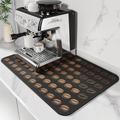DK177 Coffee Mat Coffee Bar Mat Hide Stain Absorbent Drying Mat with Waterproof Rubber Backing Fit Under Coffee Maker Coffee Machine Coffee Pot Espresso Machine Accessories-31.5" x17
