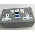 Twin Switched Metal clad RCD socket
