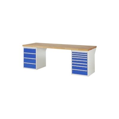 PROREGAL Werkbank Serie 7000 - Modell 7822 | HxBxT 84x250x90cm | 12x Schublade | Schubladenmaße 3x60 + 3x90 + 1x120 + 4x180mm Image