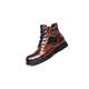 SUKORI Mens Boots Autumn Winter Men Boots Comfortable Motorcycle Boots Men Footwear Rubber Ankle Boots Men Shoes Size 38-48 (Color : Brown, Size : 6)