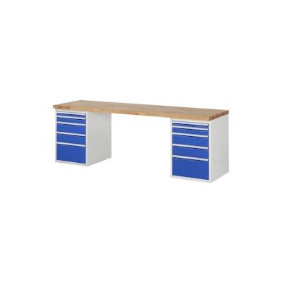 PROREGAL Werkbank Serie 7000 - Modell 7511 | HxBxT 84x250x70cm | 10x Schublade | Schubladenmaße 2x60 + 2x90 + 4x150 + 2x270mm Image