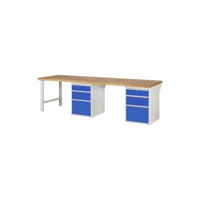 PROREGAL Werkbank Serie 7000 - Modell 7508 | HxBxT 89x300x90cm | 6x Schublade | Schubladenmaße 2x150 + 2x210 + 2x360mm Image