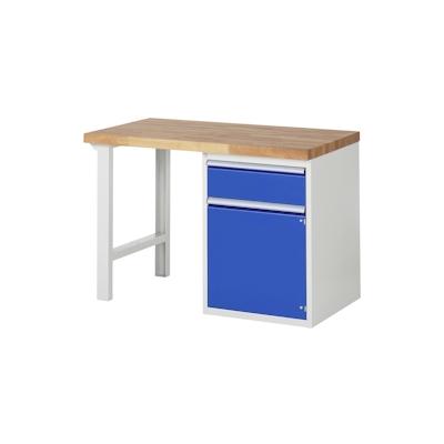 PROREGAL Werkbank Serie 7000 - Modell 7502 | HxBxT 89x125x70cm | 1x Schublade + 1x Flügeltür + 1x Fachboden | Schubladenmaße 1x180mm Image