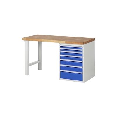 PROREGAL Werkbank Serie 7000 - Modell 7517 | HxBxT 84x150x70cm | 7x Schublade | Schubladenmaße 2x60 + 2x90 + 2x120 + 1x180mm Image