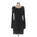 H&M Casual Dress - Sheath Scoop Neck Long sleeves: Gray Print Dresses - Women's Size Large